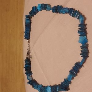 Blue Apatite Chip Bead Necklace